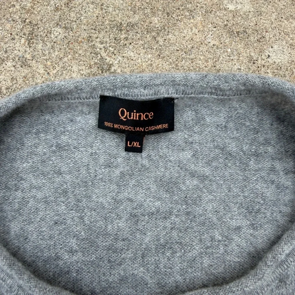 Quince Batwing Sweater Womens L/XL Heather Grey Cashmere Oversized Soft Chic - Picture 3 of 12
